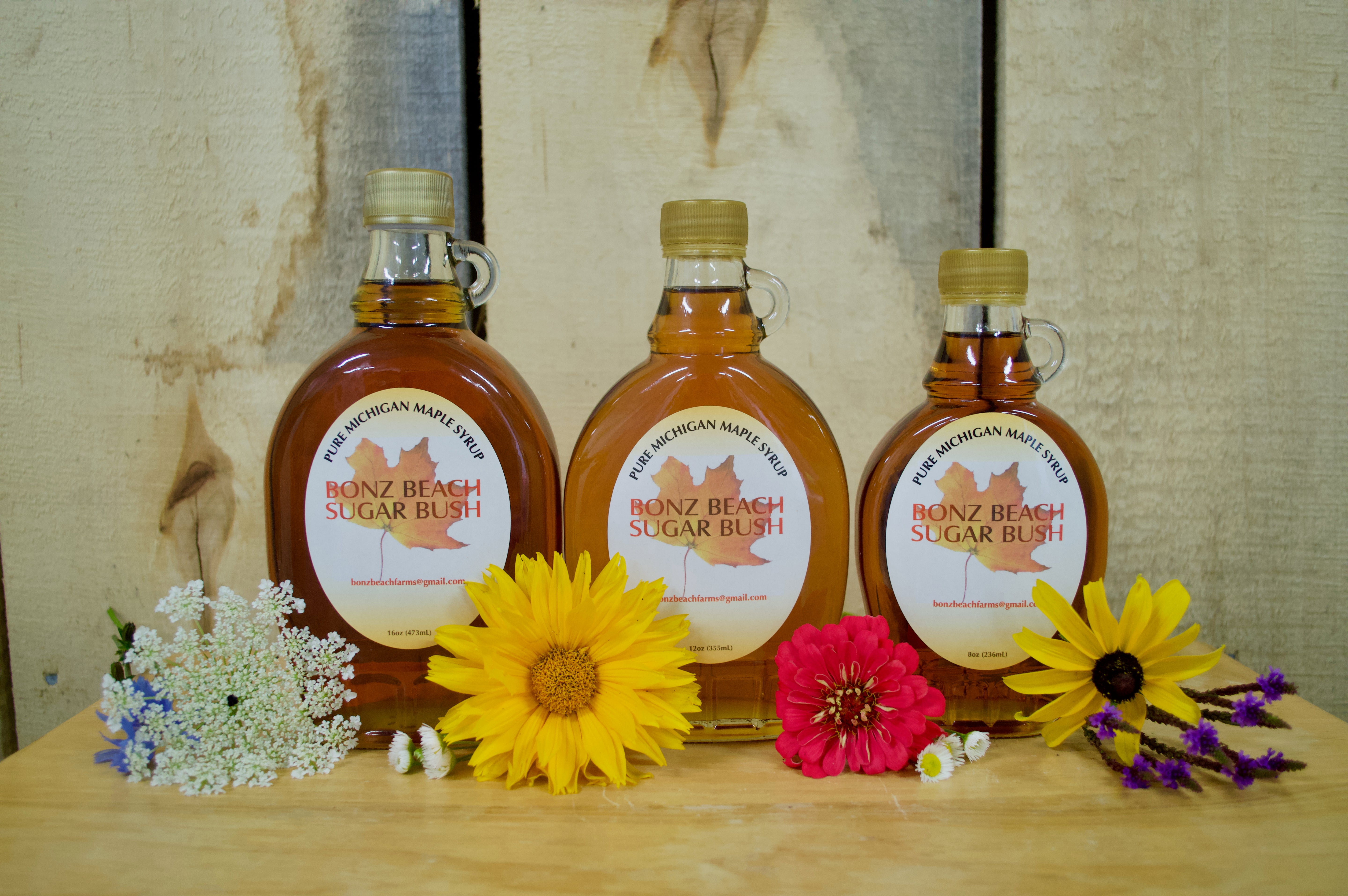 Pure Michigan Maple Syrup (8 Ounce Glass Oval Bottle)