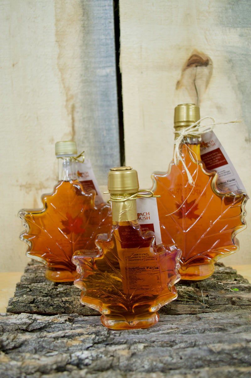 Pure Michigan Maple Syrup (100ml Maple Leaf Glass Bottle)
