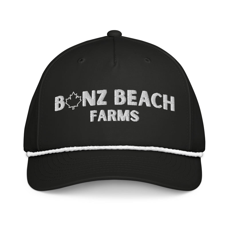 2026 Black Classic Rope Embroidered Cap | Bonz Beach Farms