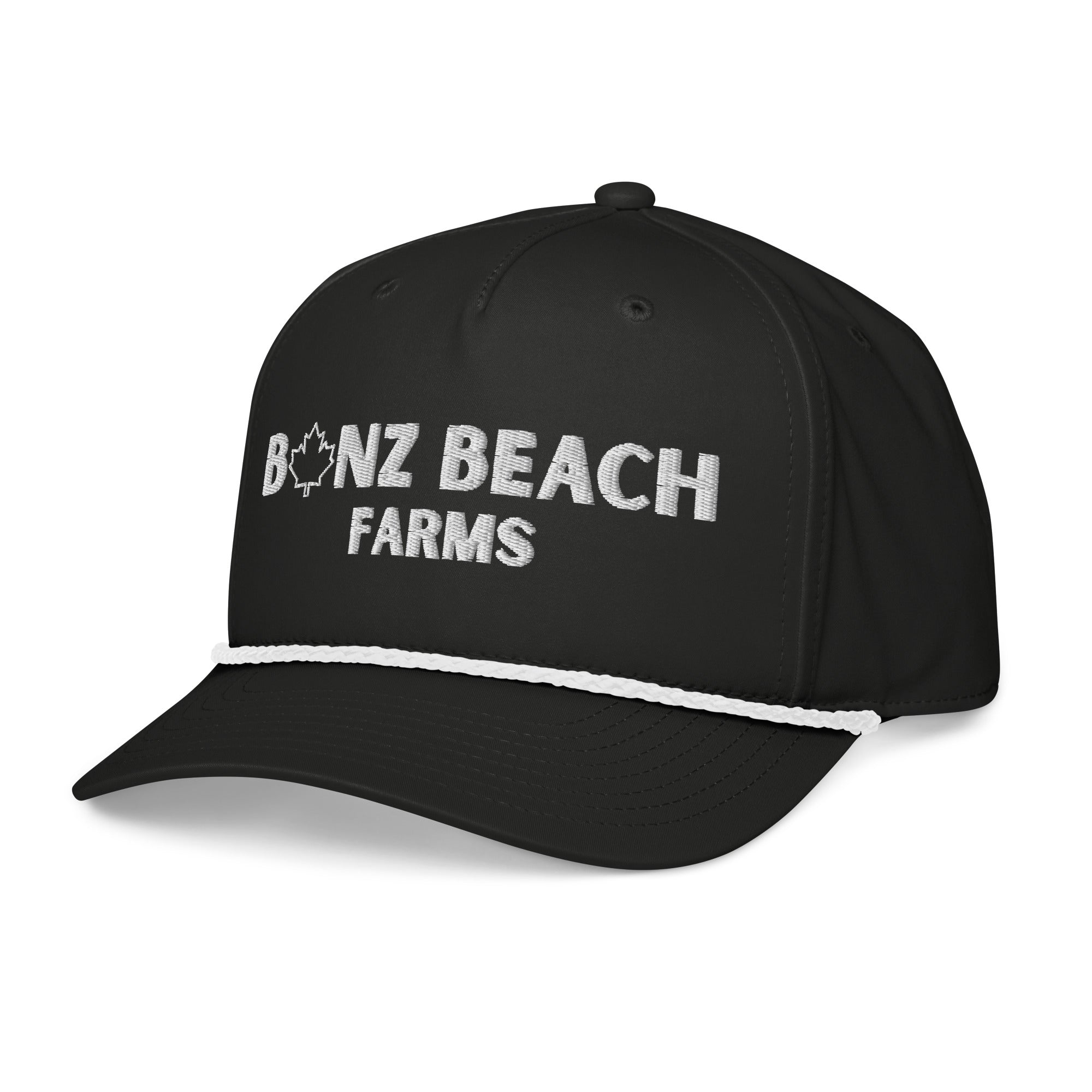 2026 Black Classic Rope Embroidered Cap | Bonz Beach Farms