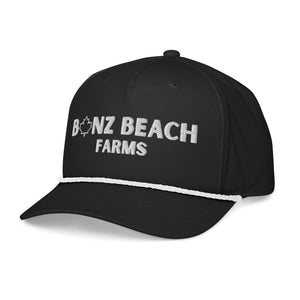 2026 Black Classic Rope Embroidered Cap | Bonz Beach Farms