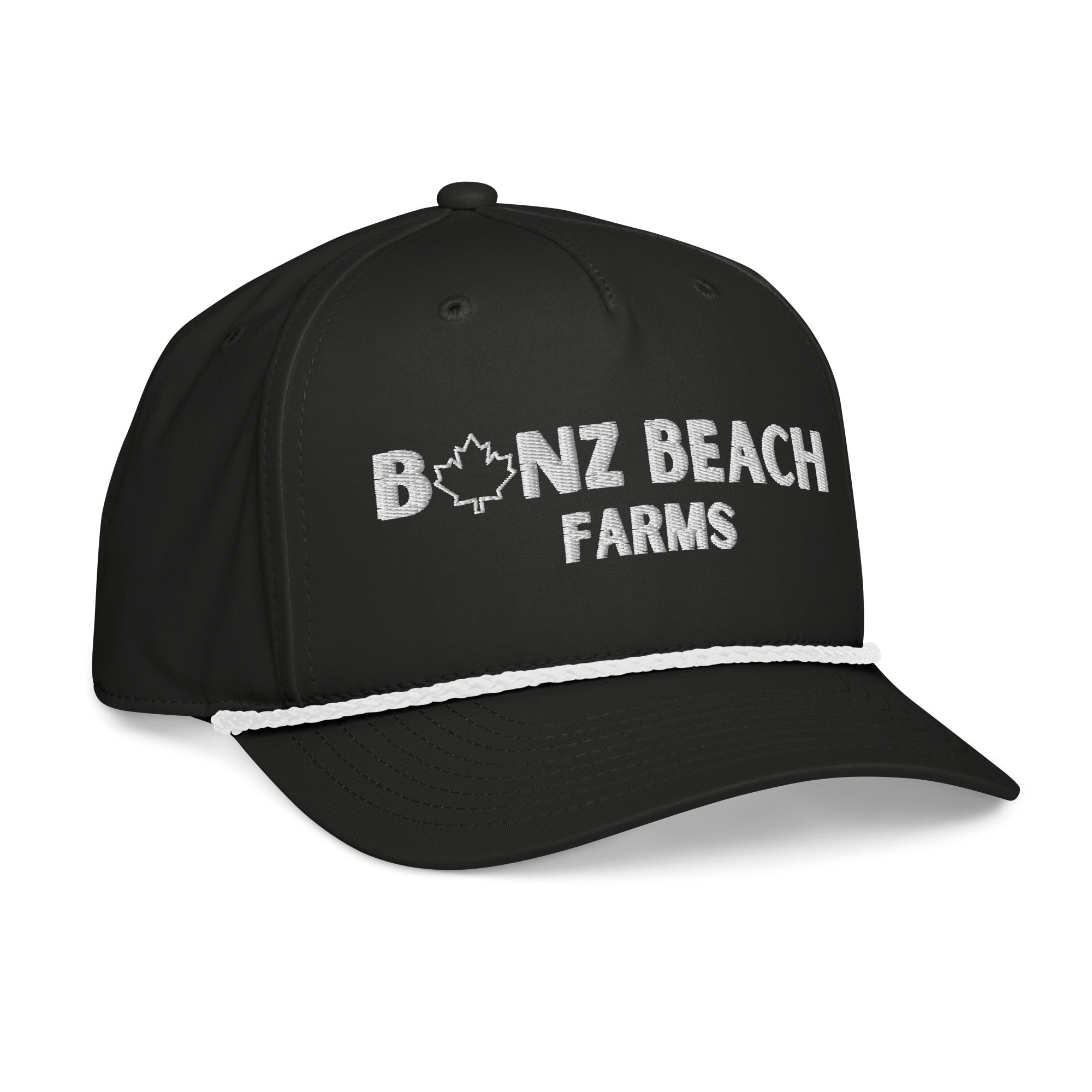 2026 Black Classic Rope Embroidered Cap | Bonz Beach Farms