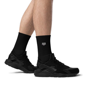 2026 Premium Black Embroidered Crew Socks | Bonz Beach Farms