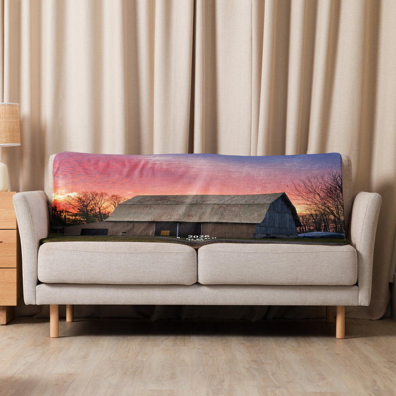 2026 Barn Sherpa Blanket | Bonz Beach Farms