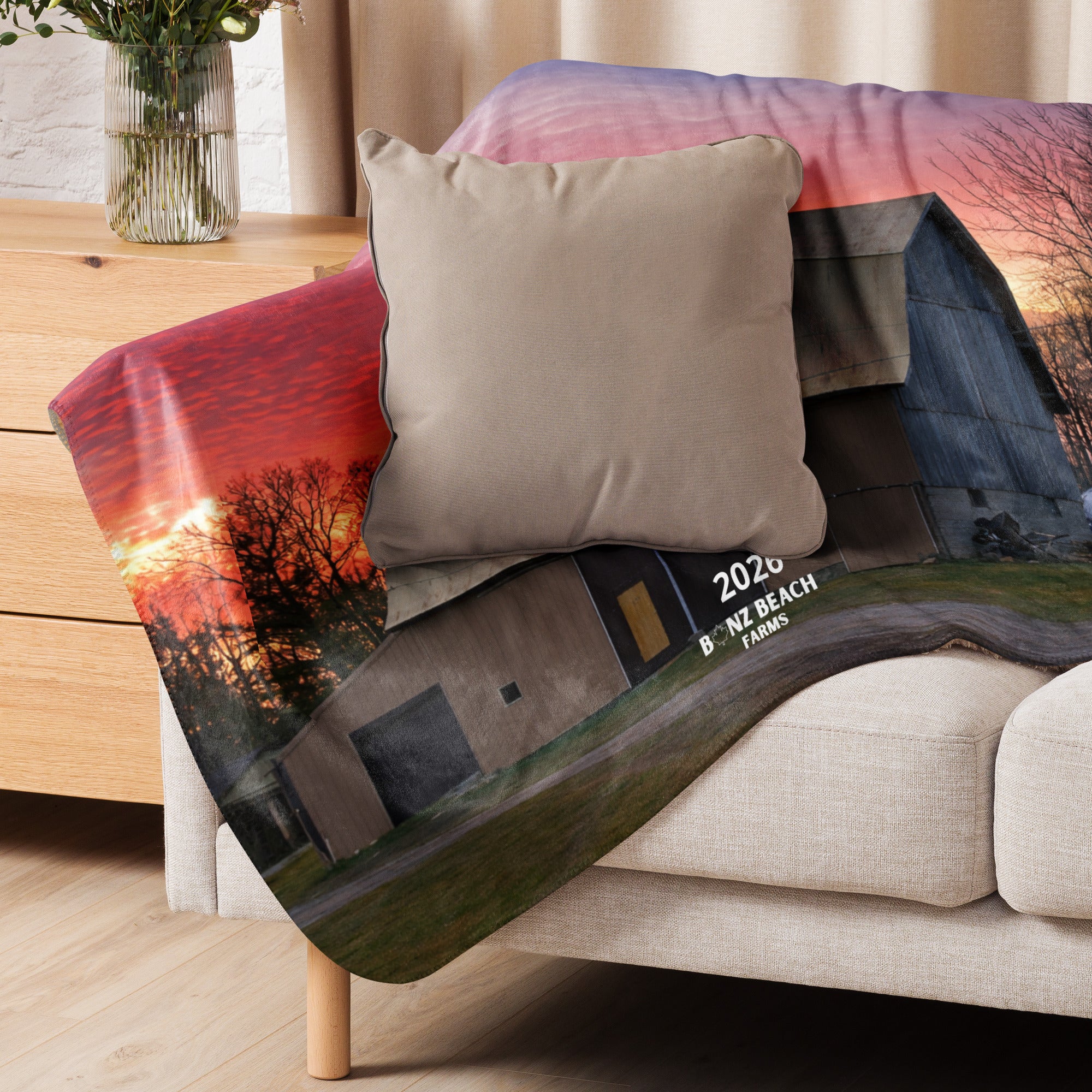 2026 Barn Sherpa Blanket | Bonz Beach Farms