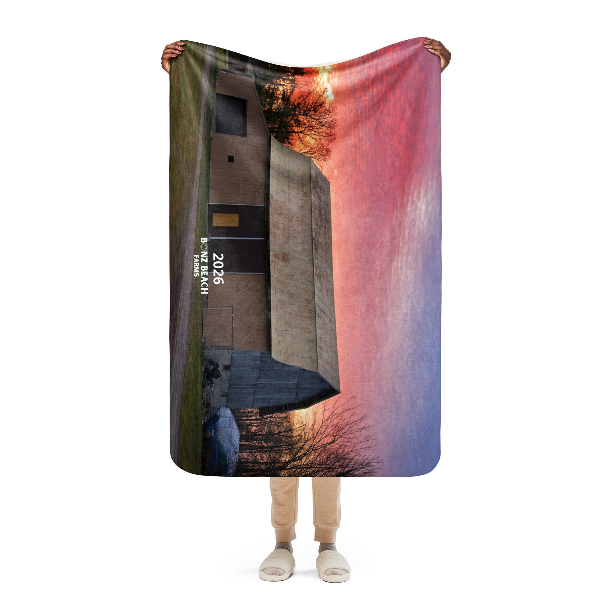 2026 Barn Sherpa Blanket | Bonz Beach Farms